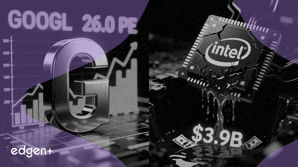 Alphabet 以 26 倍本益比交易，英特爾現金流卻流失 39 億美元