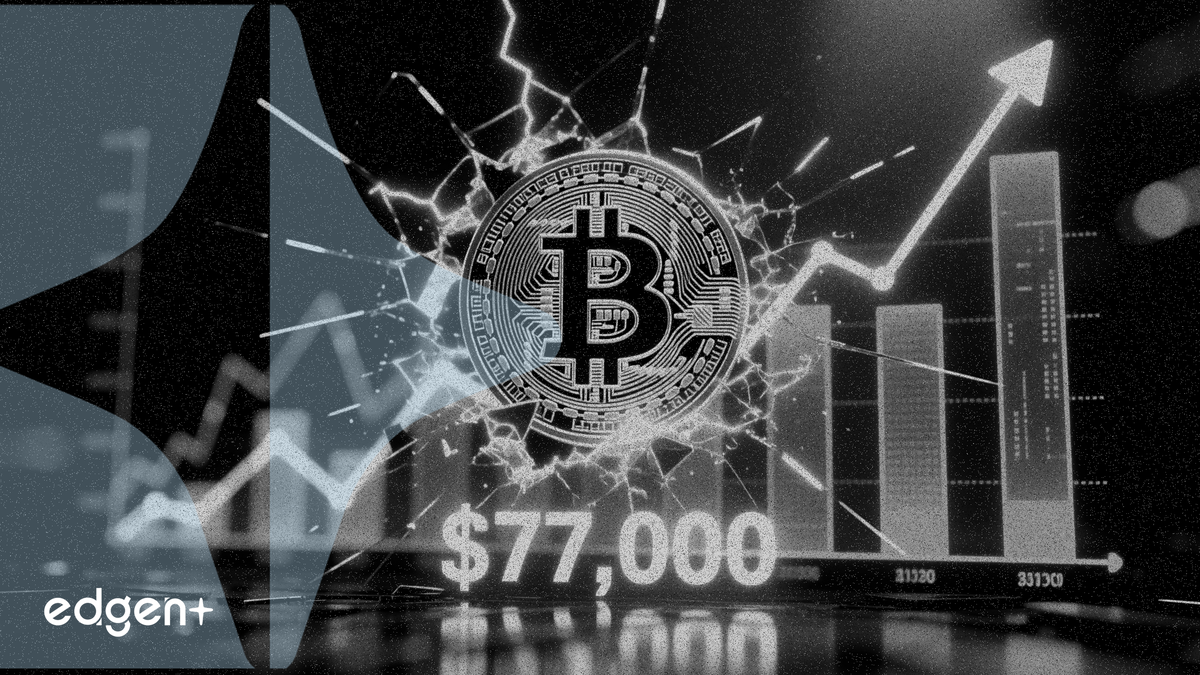 比特幣突破 77,000 美元及 100 日均線，公司財務策略初見成效