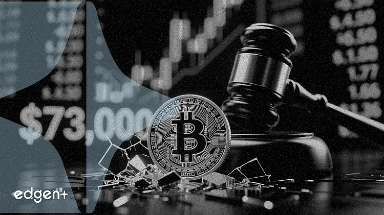 Bitcoin se mantiene por debajo de $73,000 mientras las acciones marcan récords y crecen las apuestas regulatorias