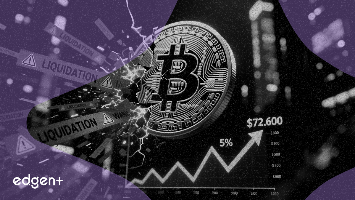 Bitcoin cae un 5% hasta $72,600 tras liquidarse $2 mil millones en posiciones largas
