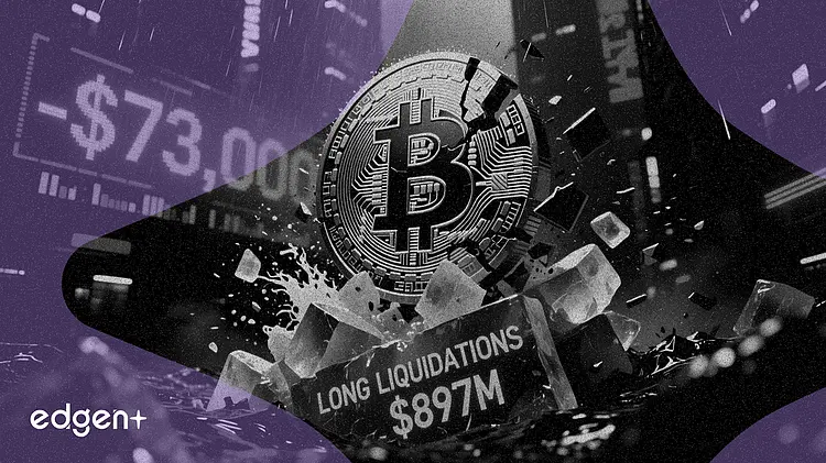 Bitcoin cae a $73,000 tras liquidaciones de posiciones largas por $897 millones