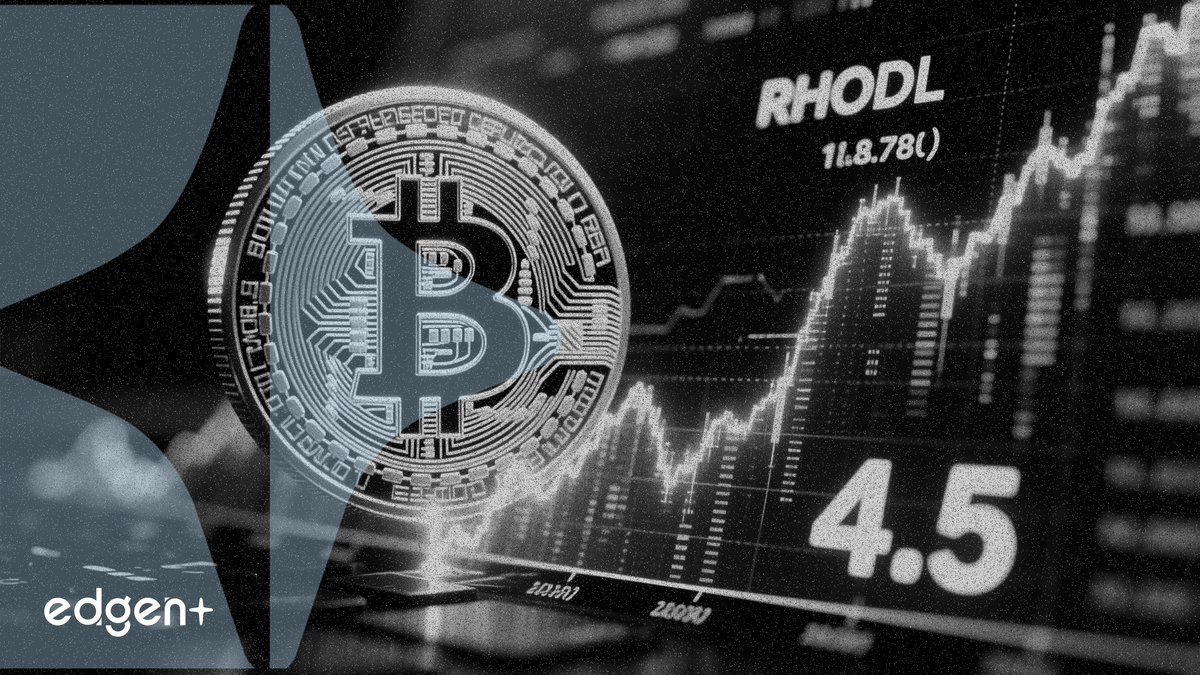 比特幣 RHODL 比率達到 4.5，歷史上曾多次標記週期低點