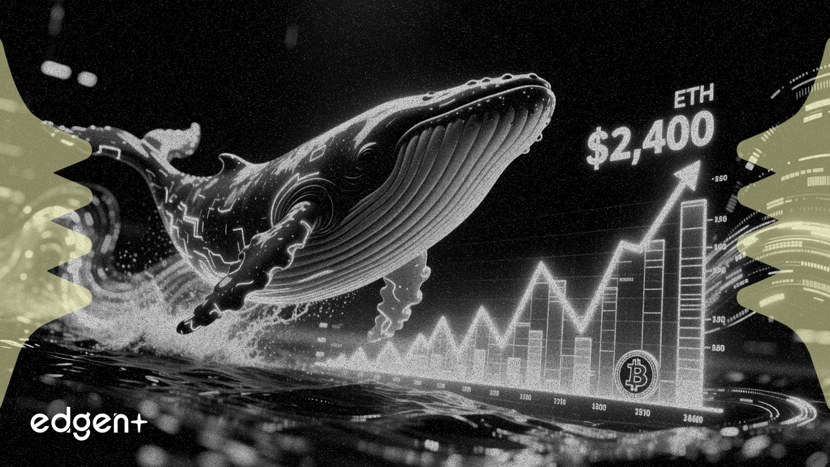 El precio de Ether pone a prueba los $2,400 mientras las carteras de ballenas añaden 246,000 ETH