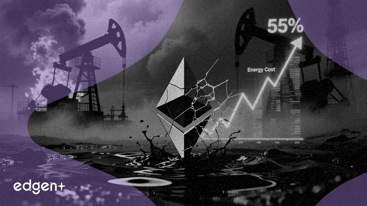 伊朗衝突推動能源成本飆升 55%，以太幣表現疲軟