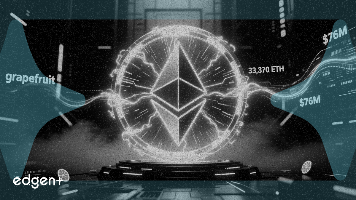 El analista on-chain Onchain Lens informó que Grapefruit Trading depositó en staking 33.370 ETH, valorados en aproximadamente 76,13 millones de dólares, en la red Ethereum 2.0.