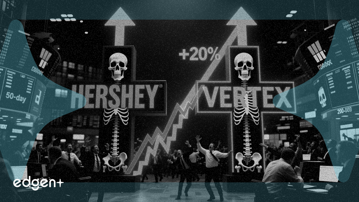 Hershey y Vertex muestran cruces de la muerte mientras analistas ven un potencial alcista del 20%
