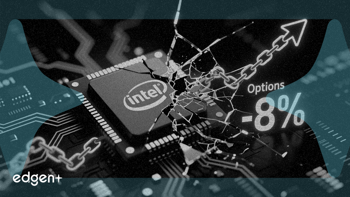 Las acciones de Intel caen un 10% tras un rally récord y las opciones anticipan un movimiento del 8% la próxima semana