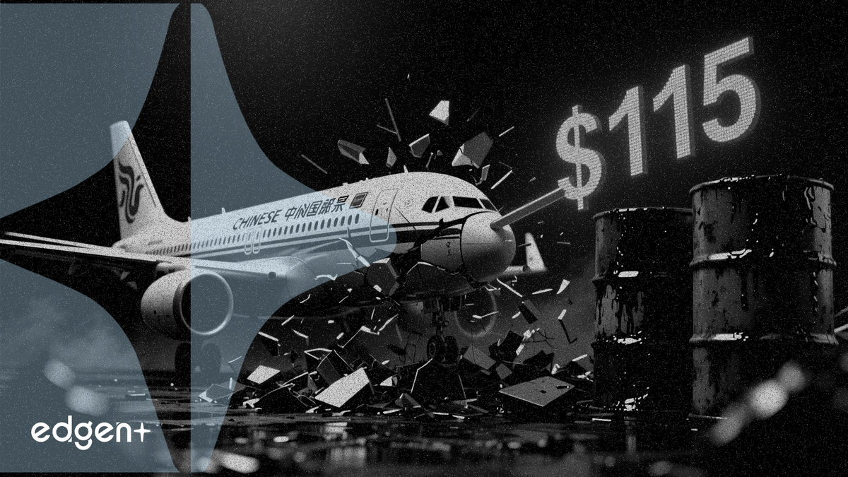 摩根大通下調中國航空公司評級，因油價觸及115美元