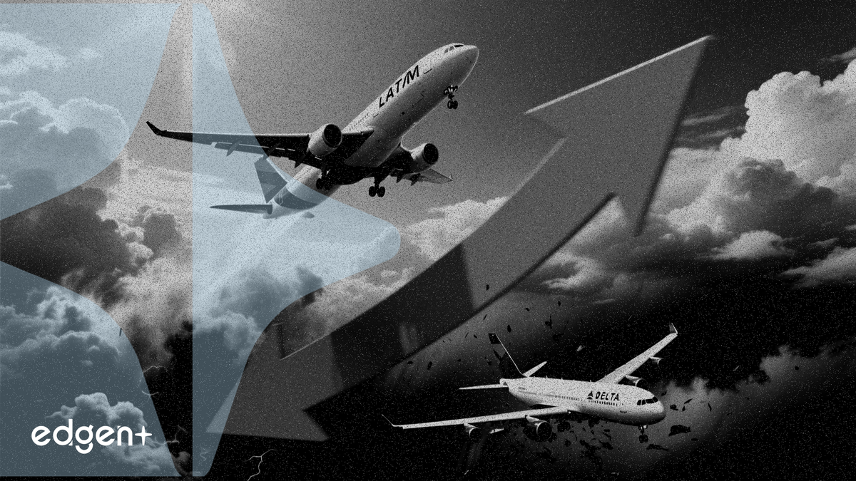 ラタム航空が70%急騰の可能性、デルタ航空は失速か－アナリスト指摘