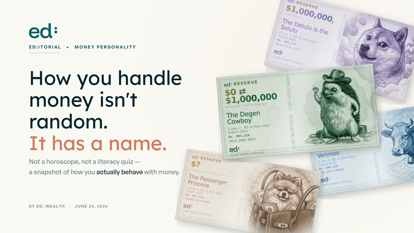 A money personality test is more than a quiz if it measures behavior, not just vibes. Here's the science behind money types, how Ed's test works, and how to use your result.