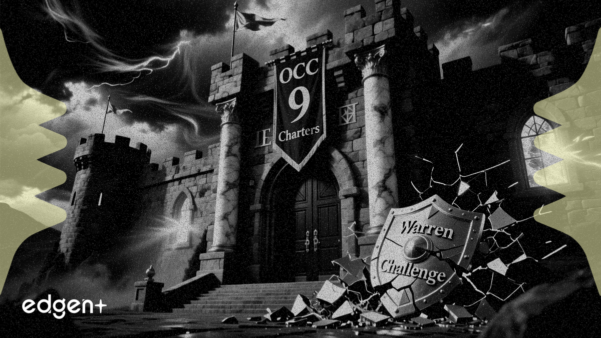 OCC, 워런의 도전 이후 9개 암호화폐 신탁은행 인가 방어 촉구 받아