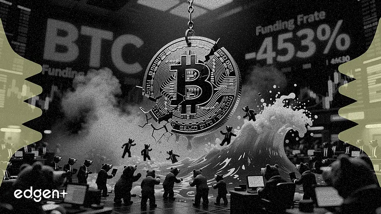 OKX BTC永续合约资金费率跌至-453%,空头面临创纪录的挤压风险