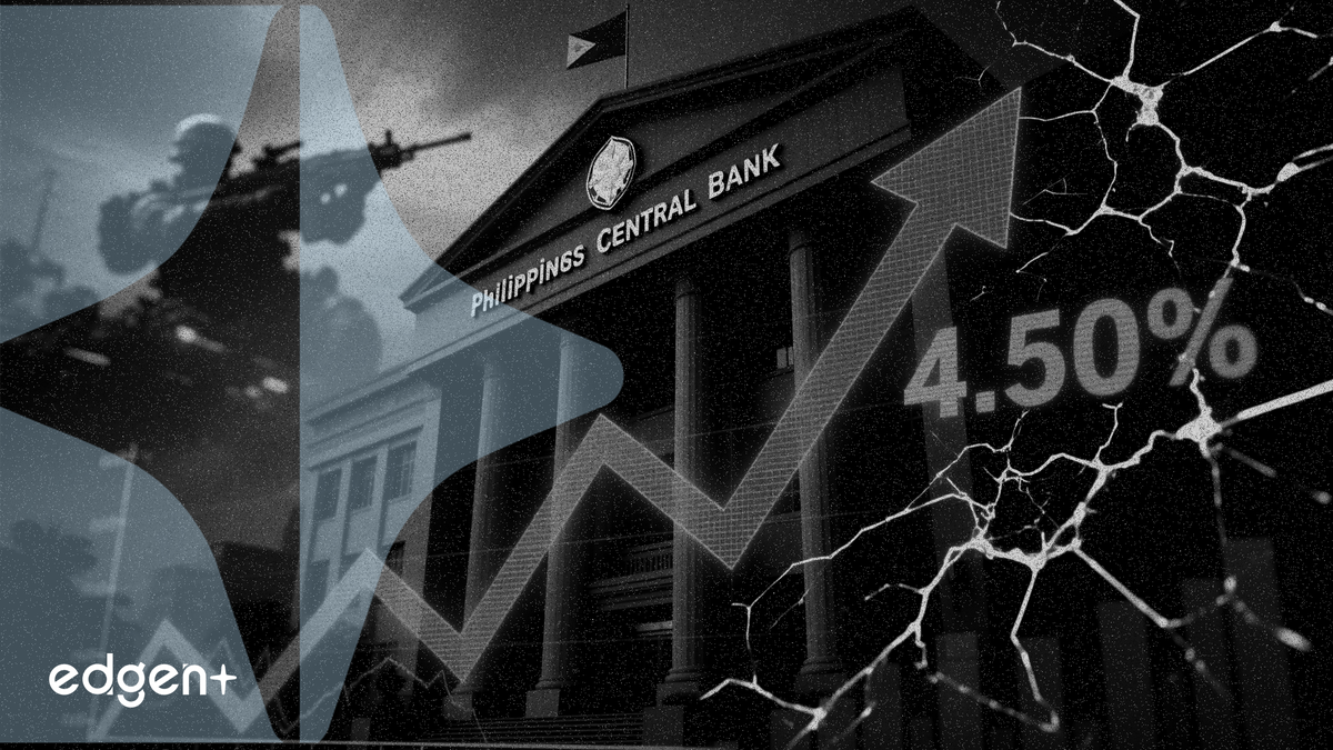 菲律賓央行上調基準利率 25 個基點至 4.50%，受戰爭引發通膨風險影響