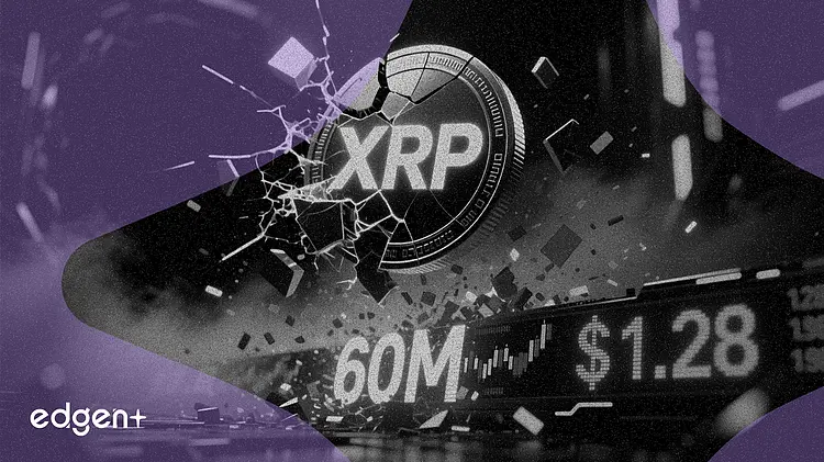 리플, 시장 매도 속 XRP 1.28달러 하락… 6000만 XRP 이동
