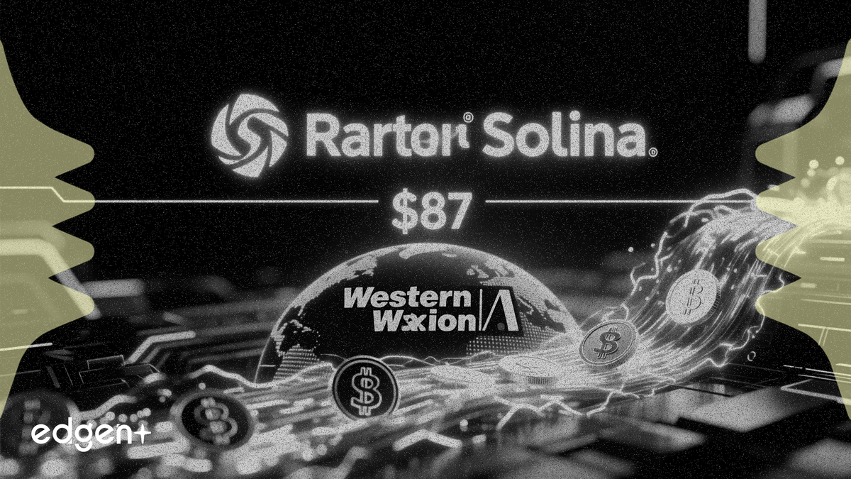 Solana 守住 87 美元支撐位，Western Union 確認將推出 USDPT