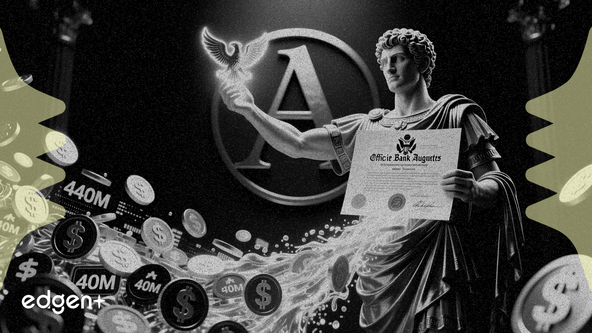 스테이블코인 은행 어거스투스(Augustus)는 미국 통화감독청(OCC)으로부터 국립 은행 설립에 대한 조건부 승인을 받았으며 4,000만 달러의 자금을 조달했습니다.