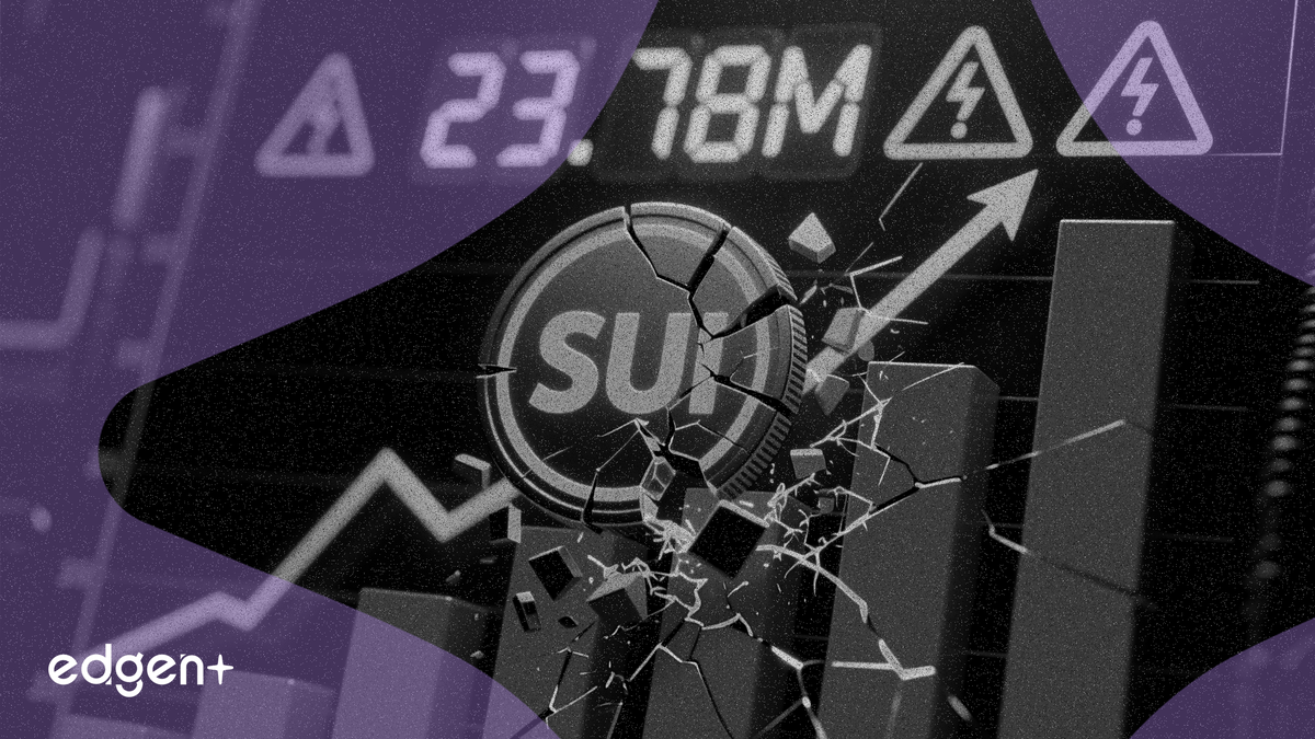 Sui, 3회 장애 및 2378만 개 언락에 주간 19% 하락