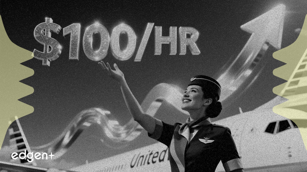 유나이티드 항공, 승무원 시간당 100달러 계약으로 새로운 임금 기준 설정