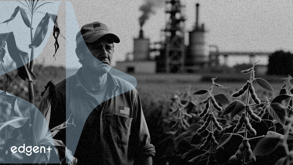 The USDA's 2026 Prospective Plantings report, released March 31, 2026, indicates U.S. farmers intend to plant 95.3 million acres of corn (-3% YoY) and 84.7 million acres of soybeans (+4% YoY), a shift attributed to rising nitrogen fertilizer costs resulting from higher natural gas prices caused by the Iran war that began in late February 2026.