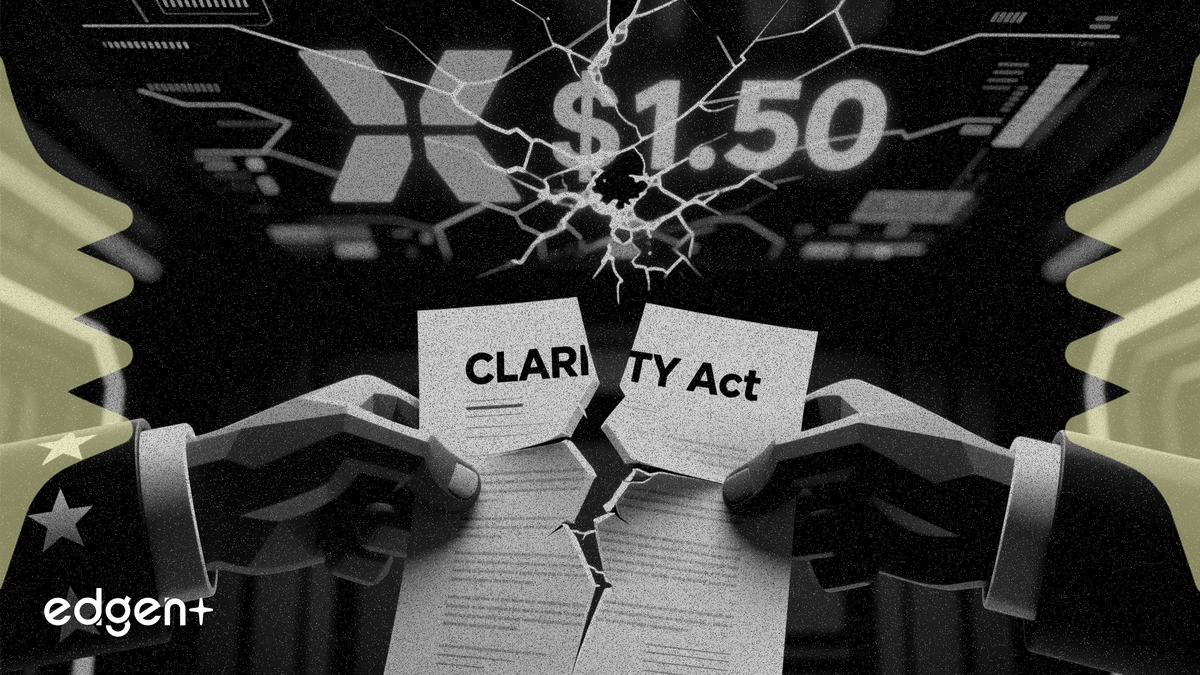 XRP, CLARITY 법안의 당파적 분열로 1.50달러 근처에서 상승 제한