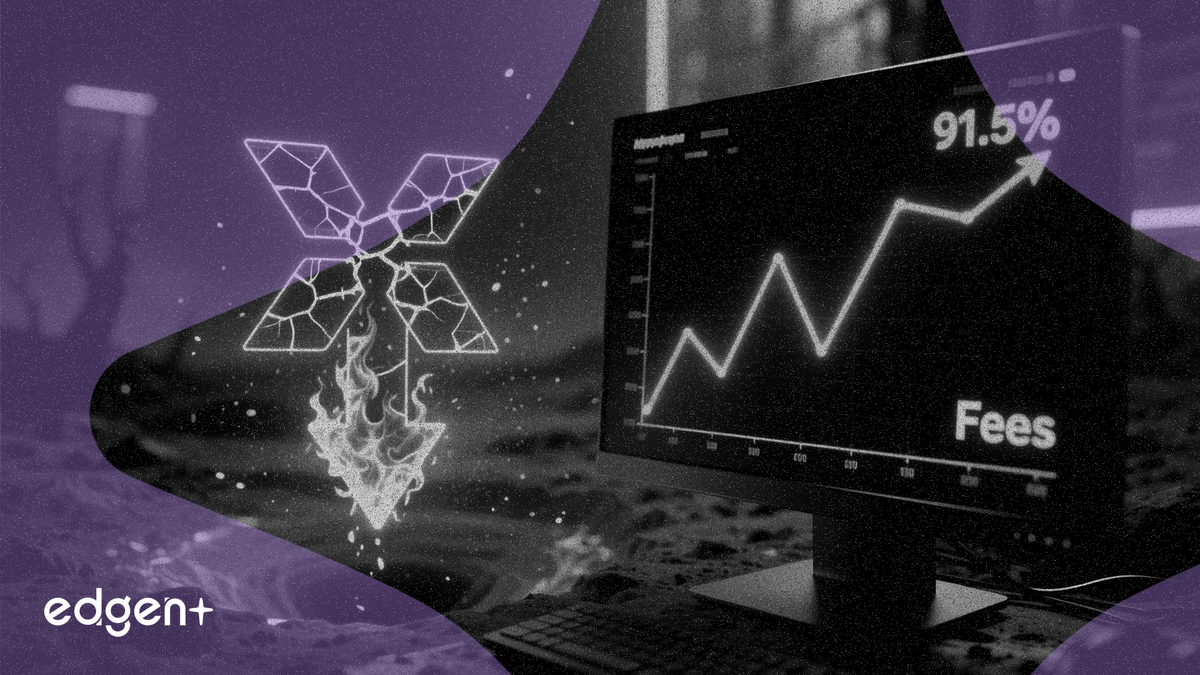 Glassnode 數據顯示，XRP 的 90 日平均網路費用已暴跌 91.5%，反映出 XRP Ledger 上真實交易需求崩潰。