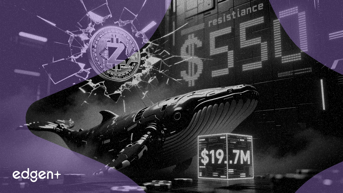 Zcash stagne à la résistance de 550 $, une baleine parie 19,7 millions de dollars